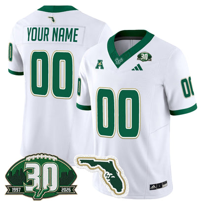 South Florida Bulls 30th Anniversary Patch Vapor Limited Custom Jersey - All Stitched