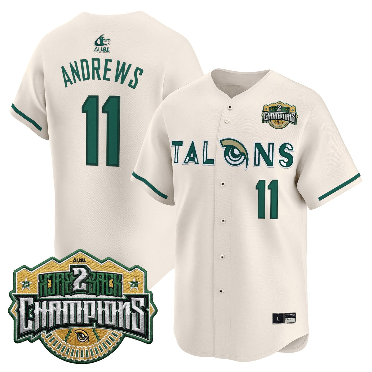 Utah Talons 2026 Back-To-Back Athletes Unlimited Softball League (AUSL) Champions Vapor Premier Limited Jersey - Stitched