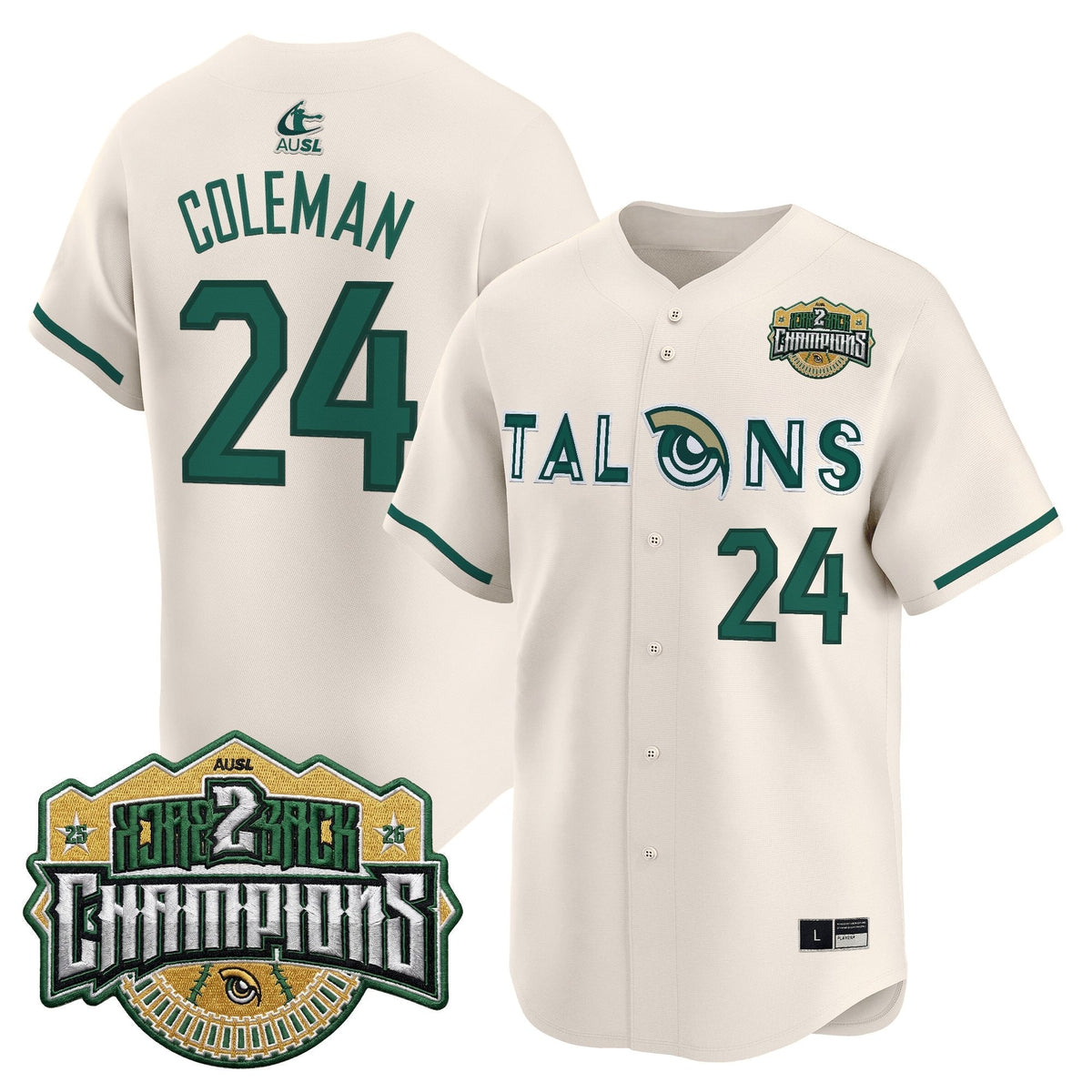 Utah Talons 2026 Back-To-Back Athletes Unlimited Softball League (AUSL) Champions Vapor Premier Limited Jersey - Stitched