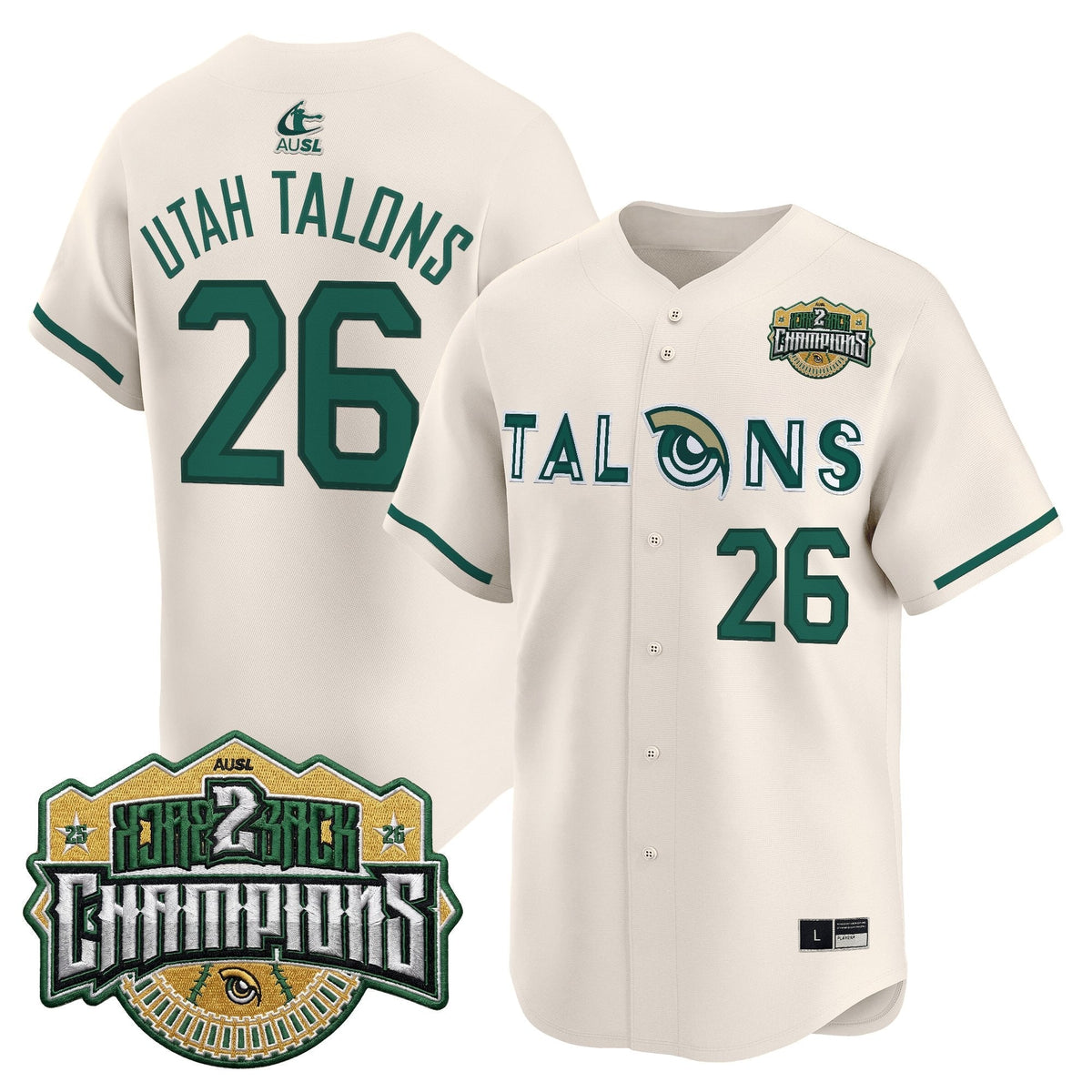 Utah Talons 2026 Back-To-Back Athletes Unlimited Softball League (AUSL) Champions Vapor Premier Limited Jersey - Stitched
