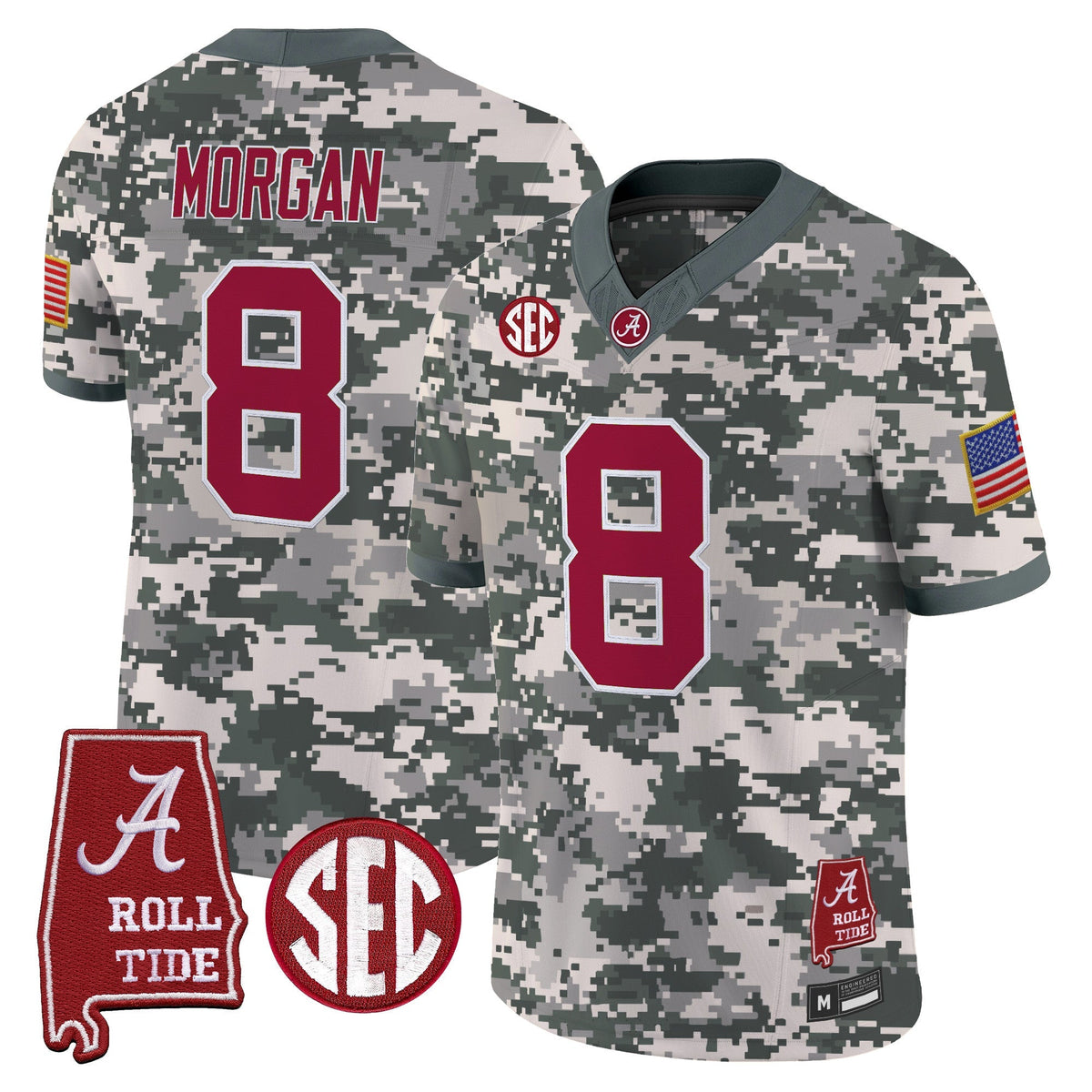 Alabama Crimson Tide Camouflage Edition 2026 Vapor Limited Jersey - Alabama Map -  Stitched