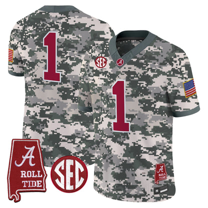 Alabama Crimson Tide Camouflage Edition 2026 Vapor Limited Jersey - Alabama Map -  Stitched