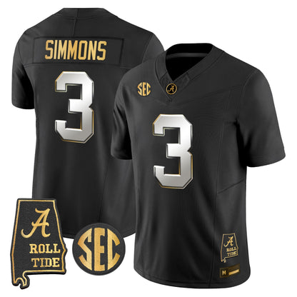 Alabama Crimson Tide 2026 Gold Vapor Limited Jersey - Alabama Map - Stitched