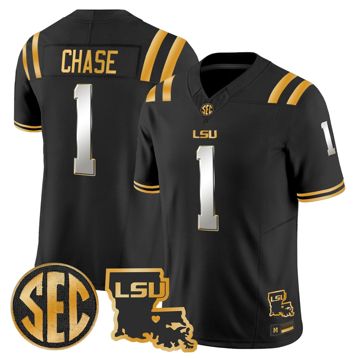 LSU Tigers 2026 Louisiana Patch Gold Vapor Limited Jersey - Stitched