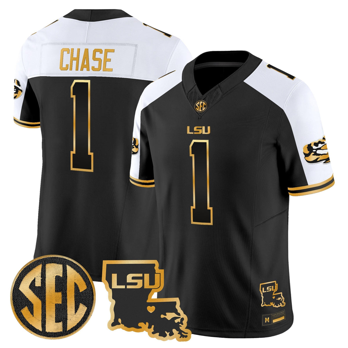 LSU Tigers 2026 Louisiana Patch Gold Vapor Limited Jersey - Stitched