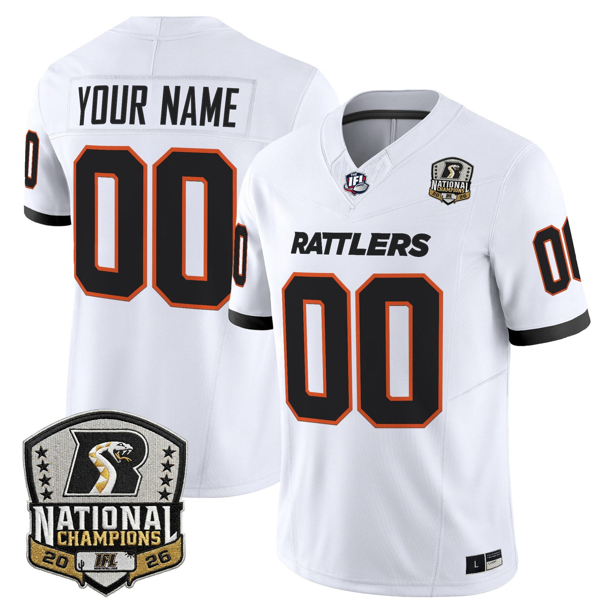 Arizona Rattlers 2026 Vapor Limited Custom Jersey - National Campions Patch - All Stitched