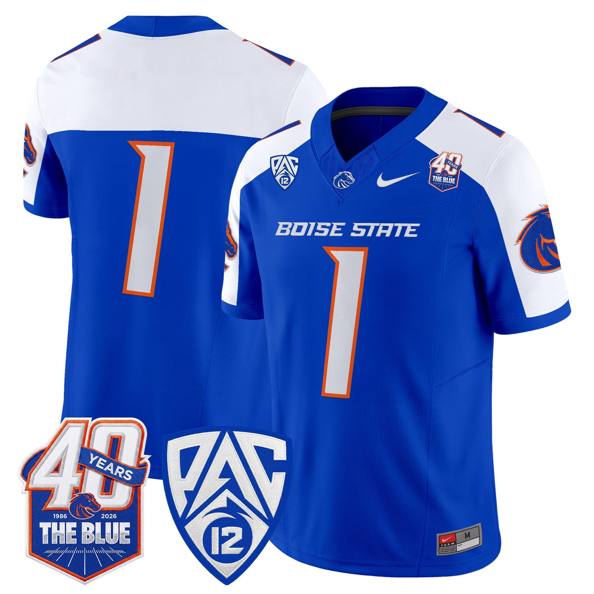 Boise State Broncos 2026 Vapor Limited Jersey - 40th Anniversary Patch -  Stitched