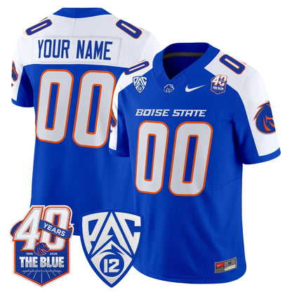 Boise State Broncos 2026 Vapor Limited Custom Jersey - 40th Anniversary Patch -  Stitched