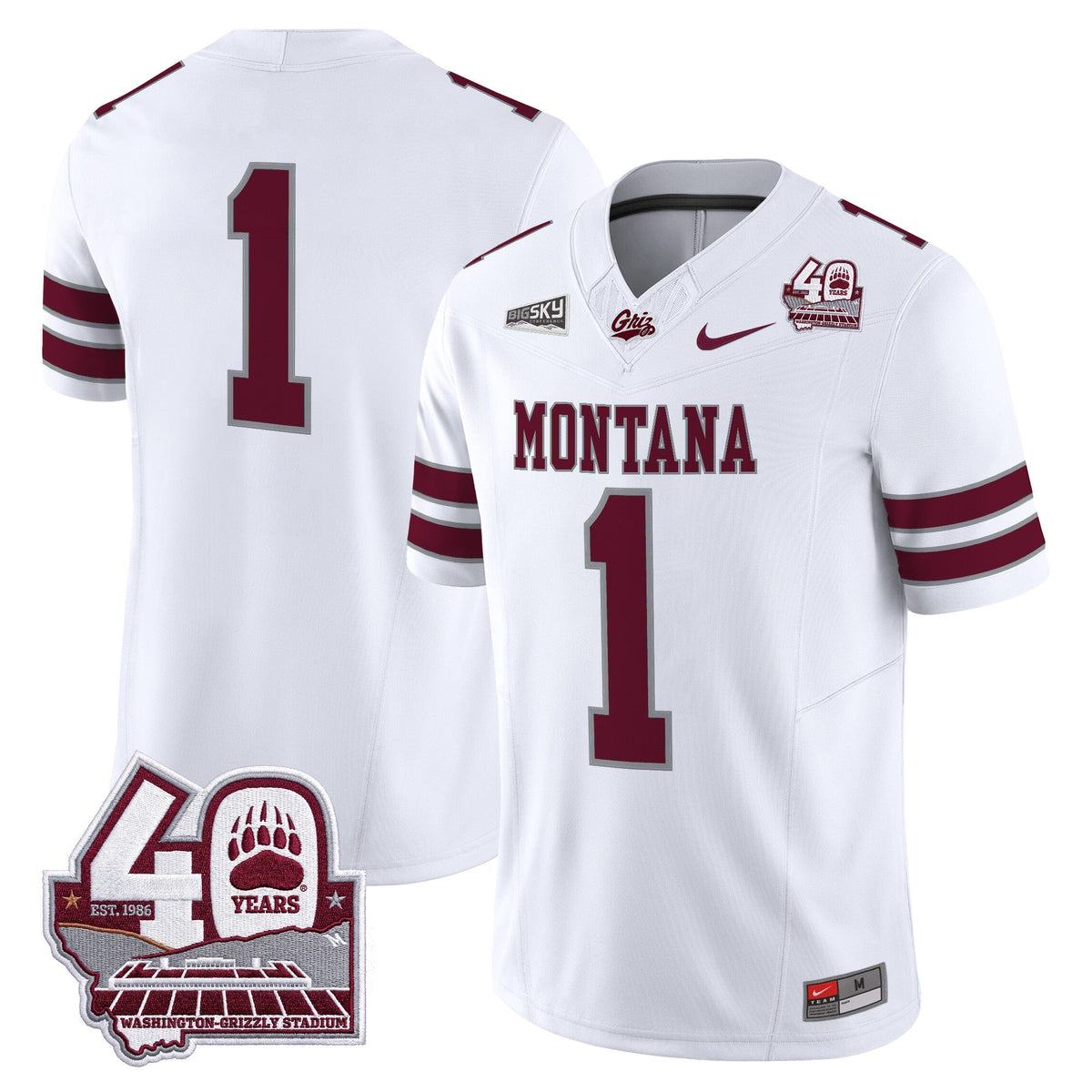 Montana Grizzlies 2026 Vapor Limited Jersey - 40th Anniversary Patch -  Stitched
