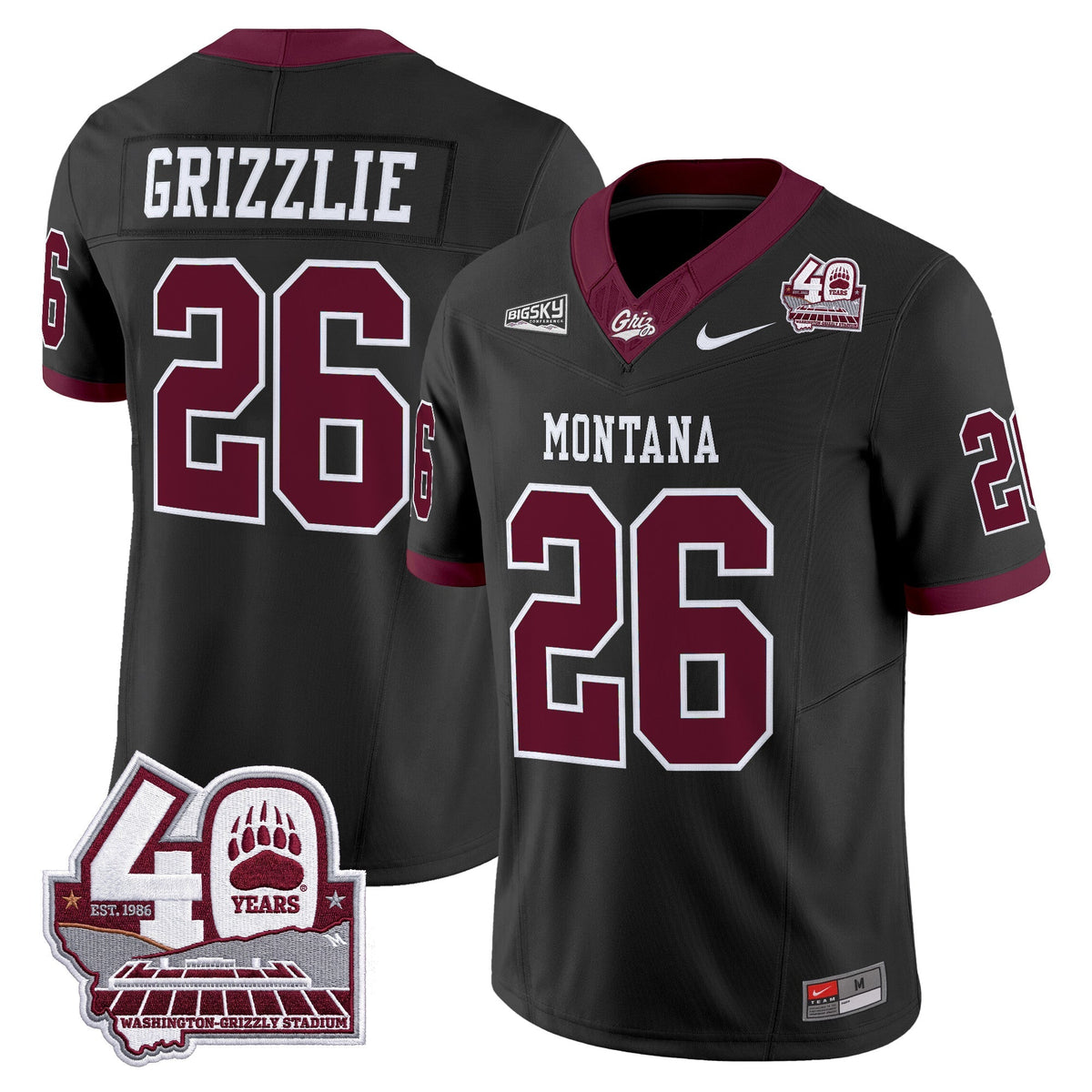 Montana Grizzlies 2026 Vapor Limited Jersey - 40th Anniversary Patch -  Stitched