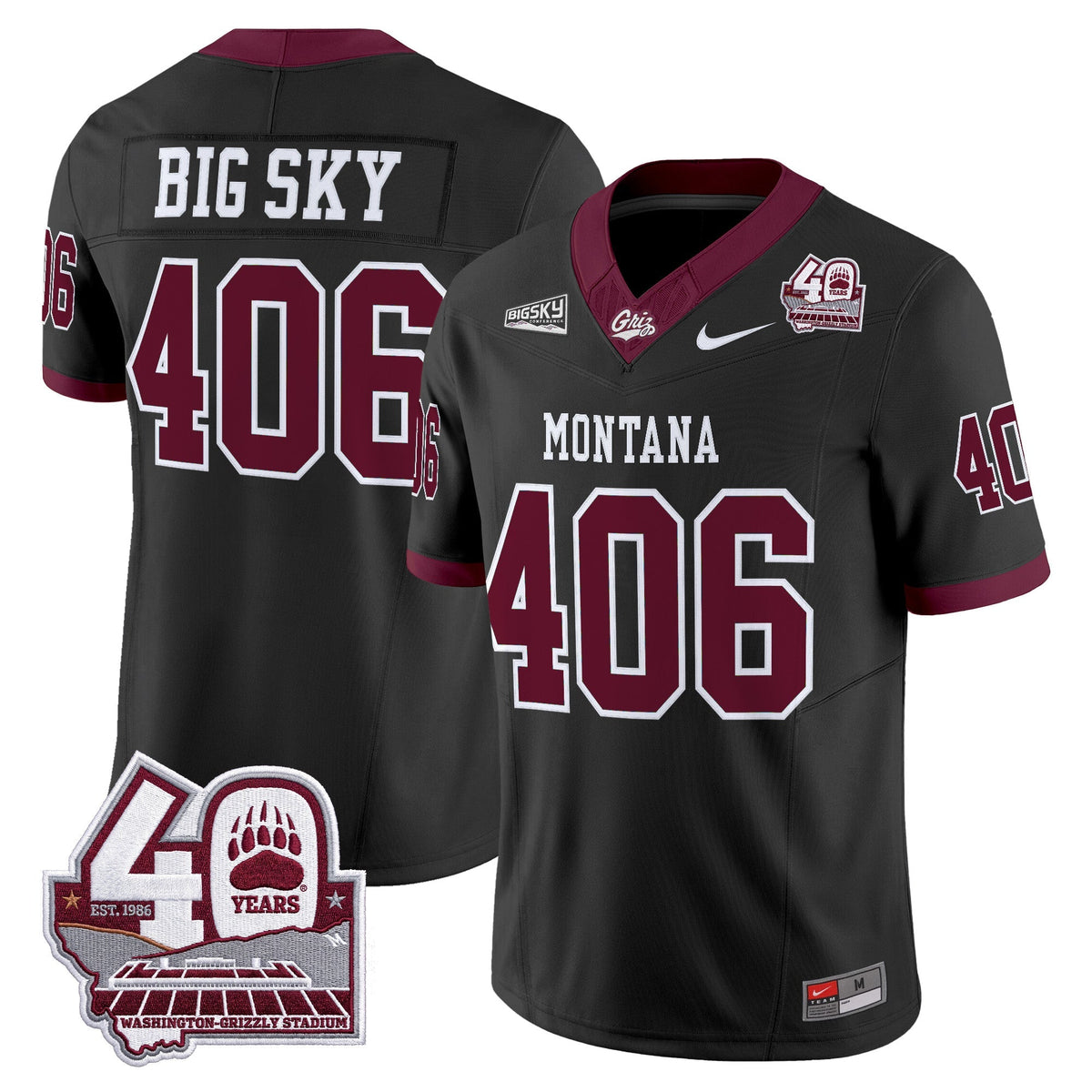 Montana Grizzlies 2026 Vapor Limited Jersey - 40th Anniversary Patch -  Stitched