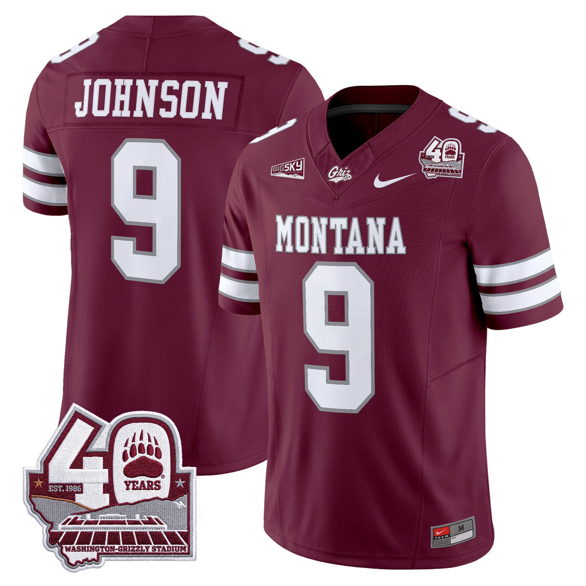 Montana Grizzlies 2026 Vapor Limited Jersey - 40th Anniversary Patch -  Stitched