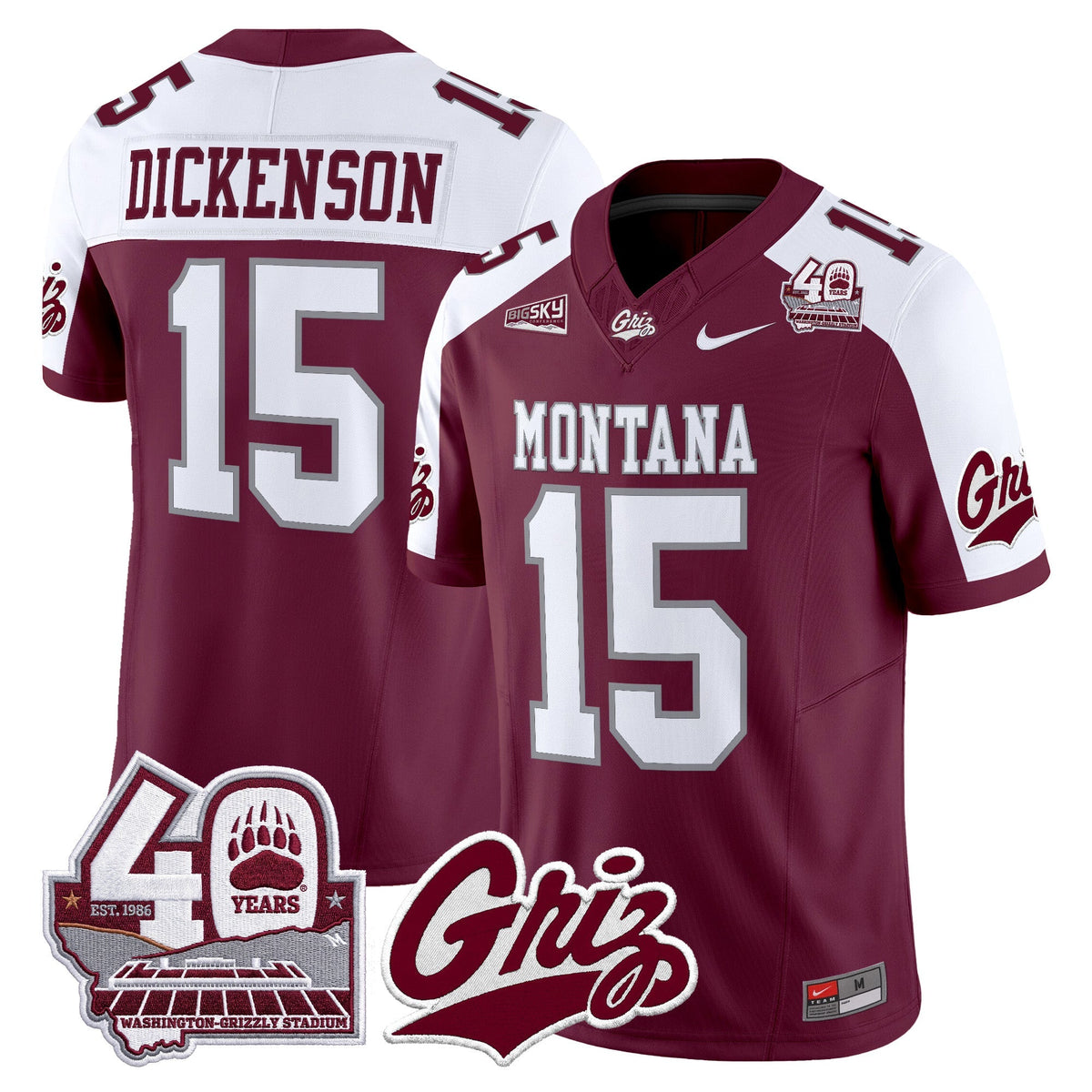 Montana Grizzlies 2026 Vapor Limited Jersey - 40th Anniversary Patch -  Stitched