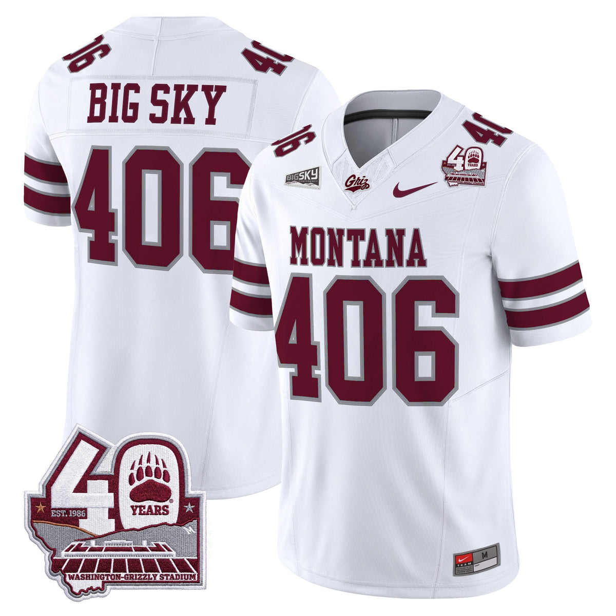 Montana Grizzlies 2026 Vapor Limited Jersey - 40th Anniversary Patch -  Stitched