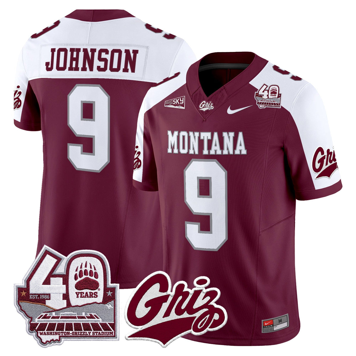 Montana Grizzlies 2026 Vapor Limited Jersey - 40th Anniversary Patch -  Stitched