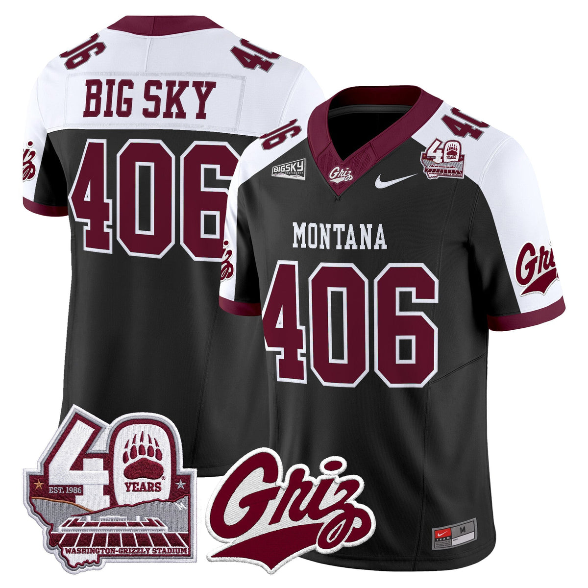Montana Grizzlies 2026 Vapor Limited Jersey - 40th Anniversary Patch -  Stitched