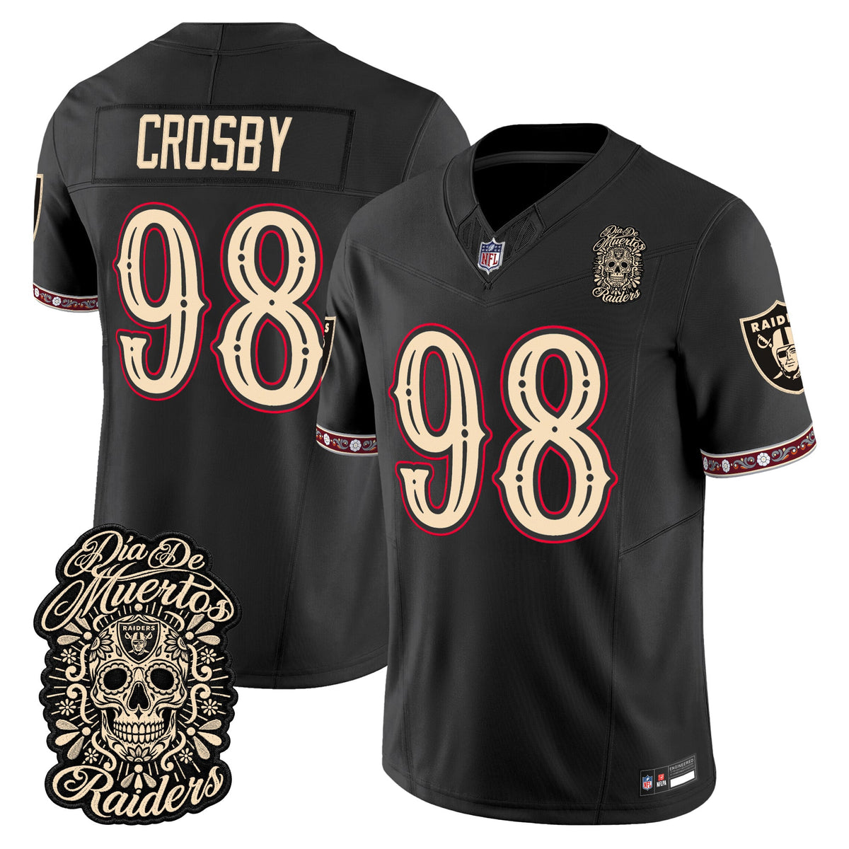 Las Vegas Raiders Día de los Muertos Vapor Limited Jersey - Stitched