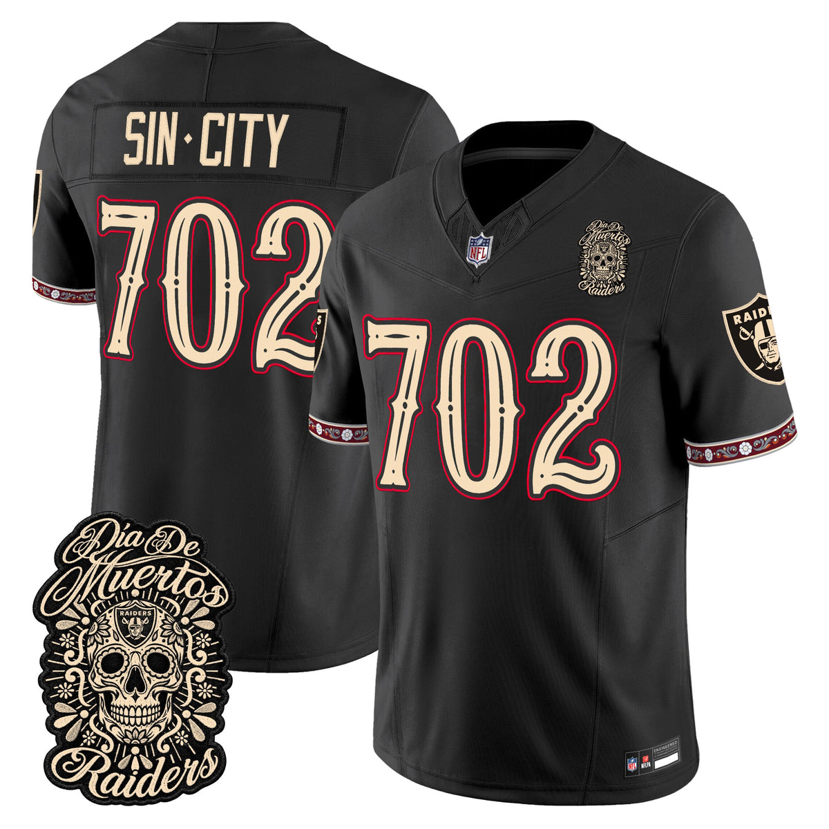 Las Vegas Raiders Día de los Muertos Vapor Limited Jersey - Stitched