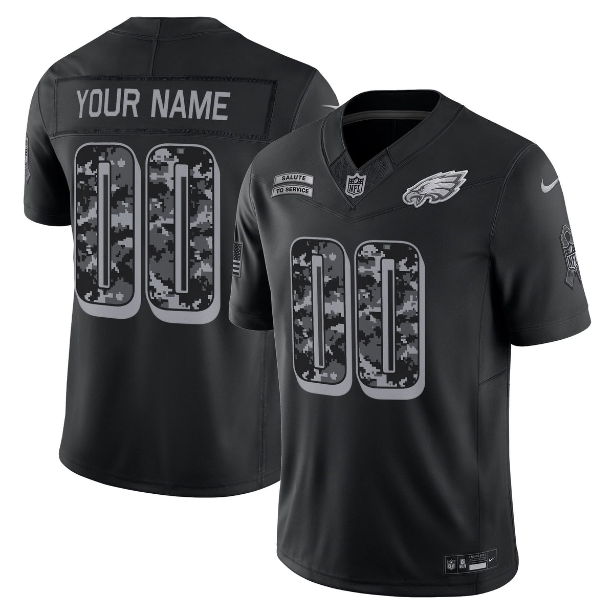 Philadelphia Eagles 2026 Salute to Service Vapor Limited Custom Jersey - Stitched