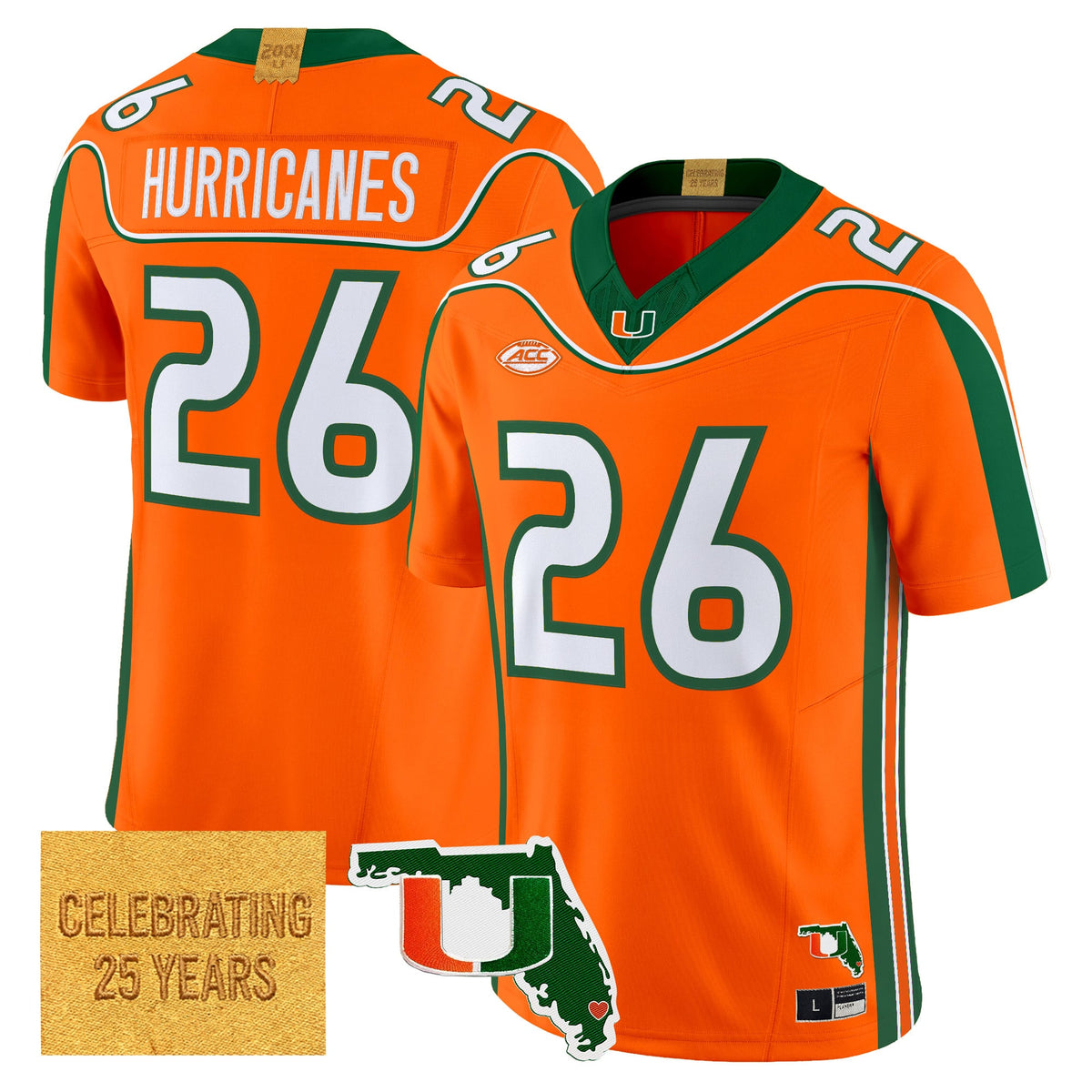 Miami Hurricanes 2001 Throwback Vapor Limited Jersey - Florida Patch - Stitched