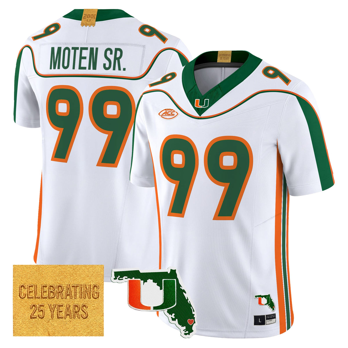 Miami Hurricanes 2001 Throwback Vapor Limited Jersey - Florida Patch - Stitched