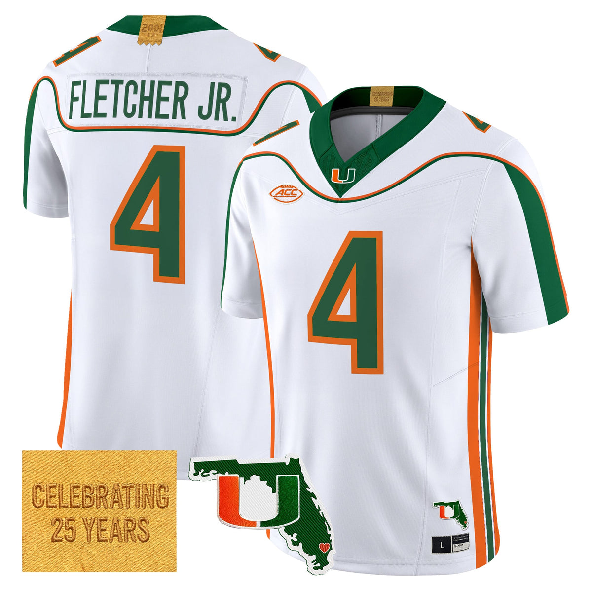 Miami Hurricanes 2001 Throwback Vapor Limited Jersey - Florida Patch - Stitched