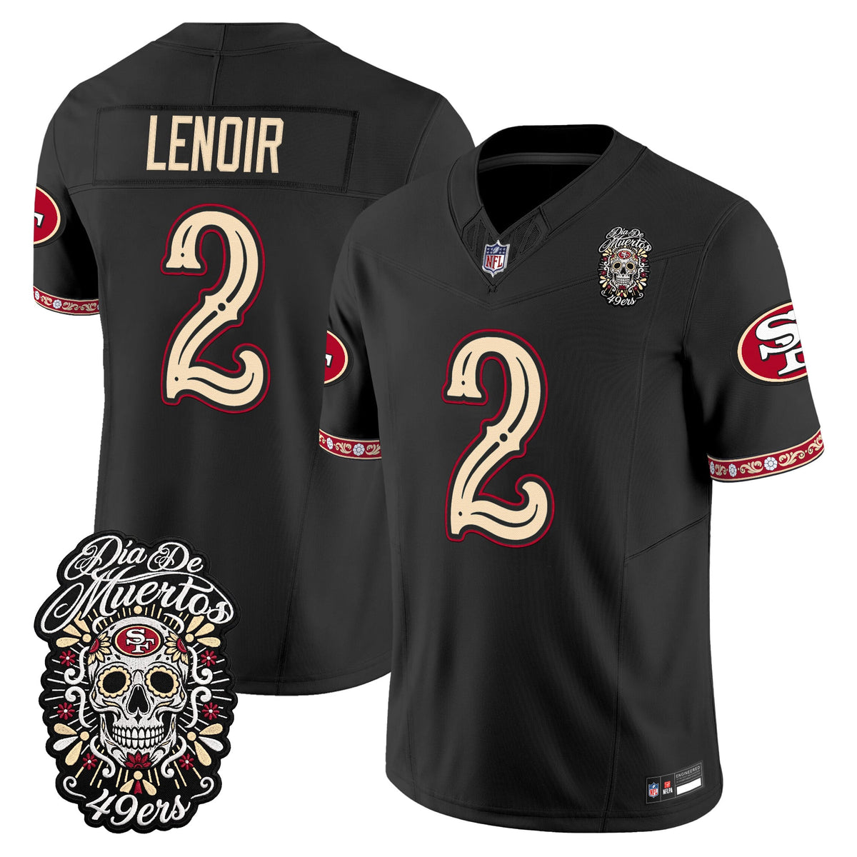  San Francisco 49ers Día de los Muertos Vapor Limited Jersey - Stitched