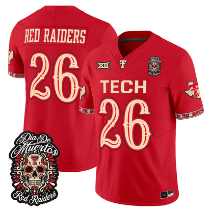  Texas Tech Red Raiders Día de los Muertos Vapor Limited Jersey - Stitched