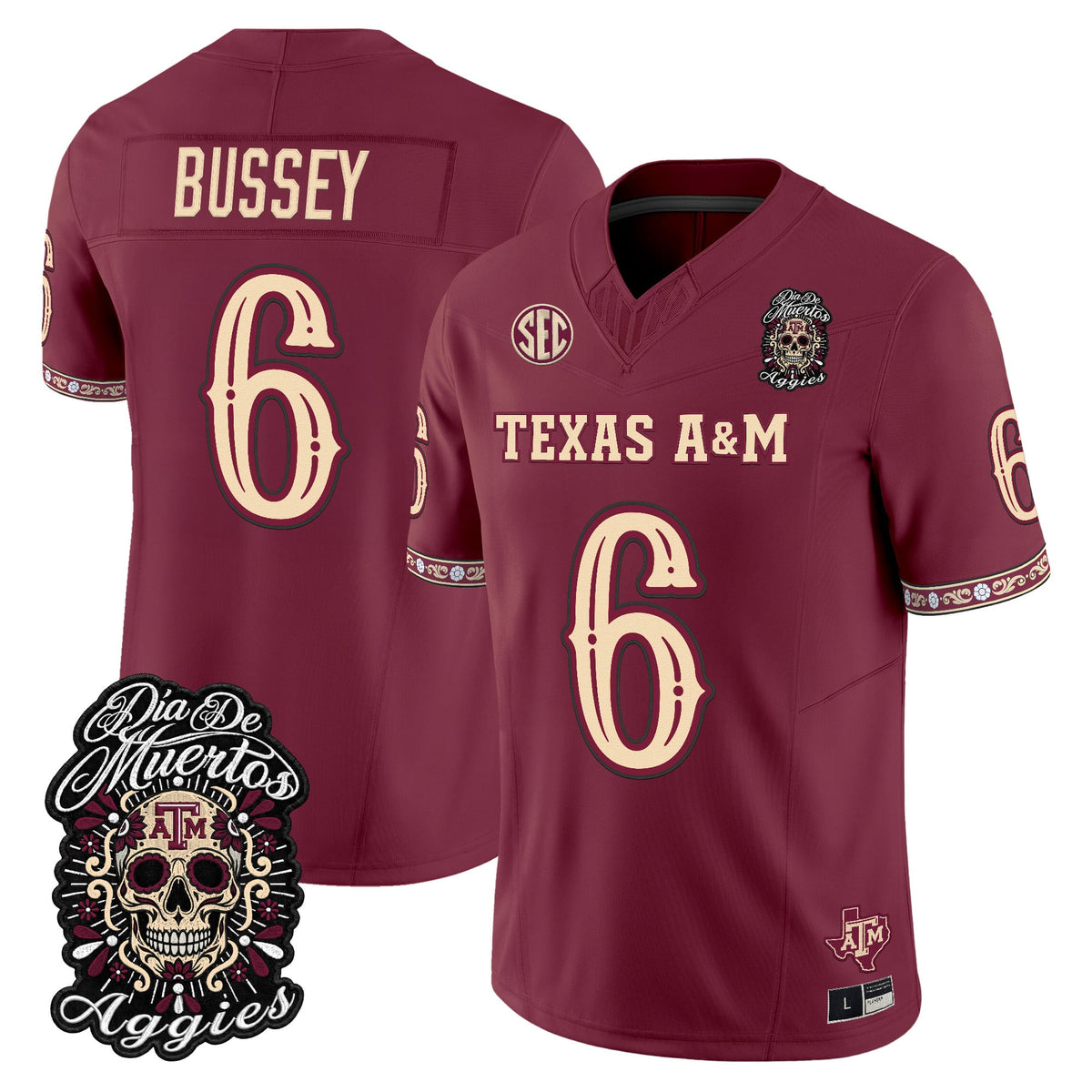  Texas A&M Aggies Día de los Muertos Vapor Limited Jersey - Stitched