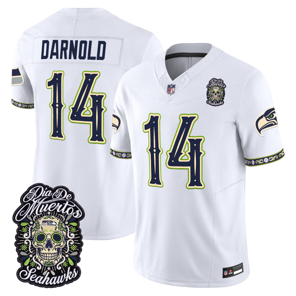  Seattle Seahawks Día de los Muertos Vapor Limited Jersey - Stitched