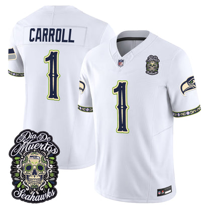  Seattle Seahawks Día de los Muertos Vapor Limited Jersey - Stitched