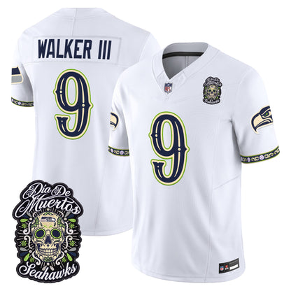 Seattle Seahawks Día de los Muertos Vapor Limited Jersey - Stitched