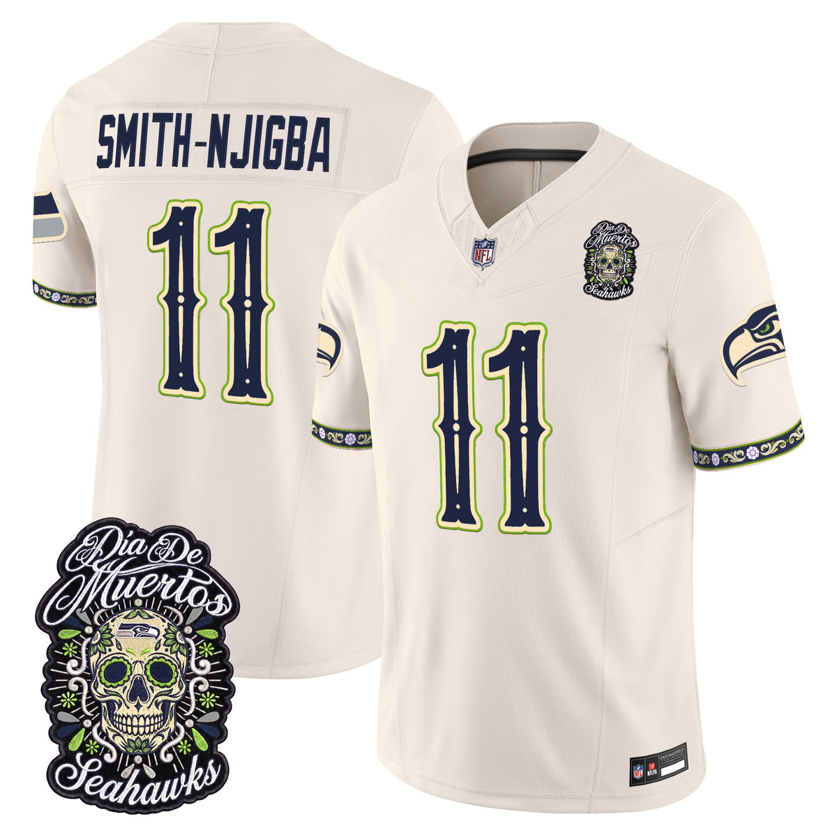  Seattle Seahawks Día de los Muertos Vapor Limited Jersey - Stitched