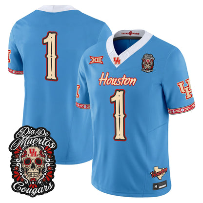 Houston Cougars Día de los Muertos Vapor Limited Jersey - Stitched