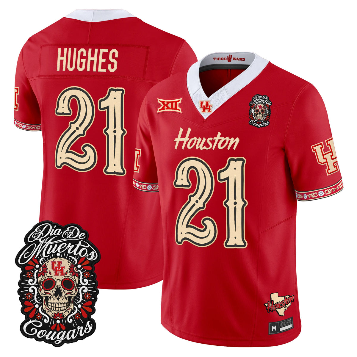  Houston Cougars Día de los Muertos Vapor Limited Jersey - Stitched