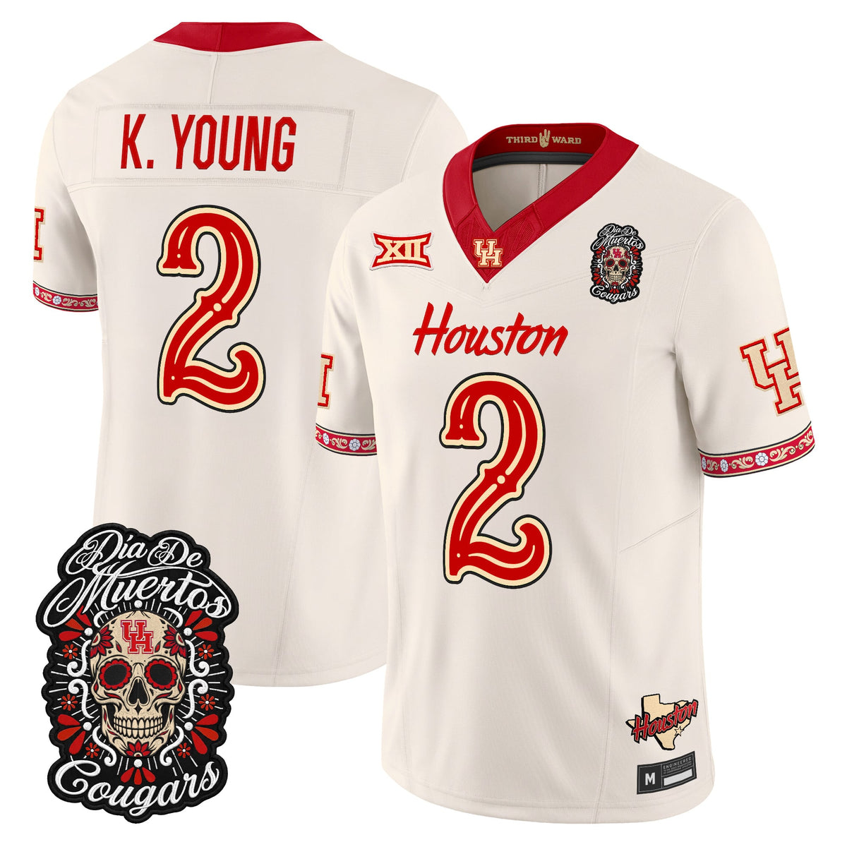  Houston Cougars Día de los Muertos Vapor Limited Jersey - Stitched