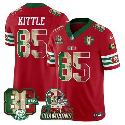 49ers Mexico 80th Anniversary & 5X Champs Jersey - Stitched