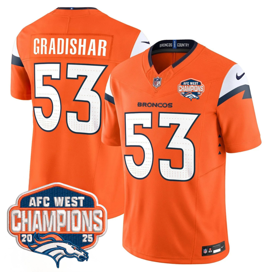 DEN AFC West Champions Patch Vapor Limited Jersey V2 - Stitched
