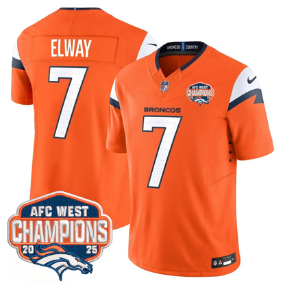 DEN AFC West Champions Patch Vapor Limited Jersey V2 - Stitched