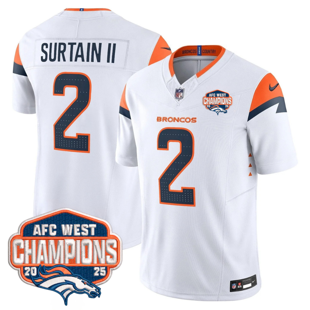 DEN AFC West Champions Patch Vapor Limited Jersey V2 - Stitched