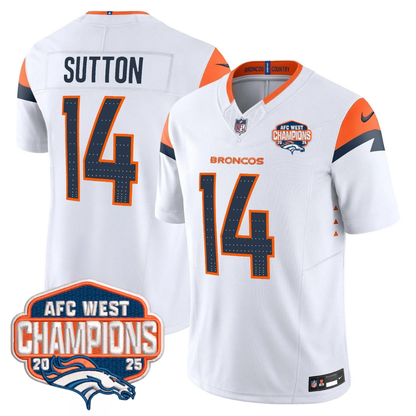 DEN AFC West Champions Patch Vapor Limited Jersey V2 - Stitched