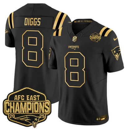 NE 2025 AFC East Champions Gold Vapor Limited Jersey - Stitched