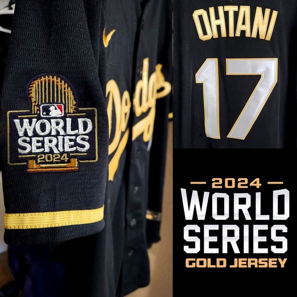 Dodgers 2024 World Series Gold Trim Vapor Premier Limited Custom Jersey V2 - Stitched