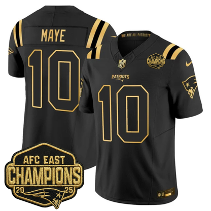 NE 2025 AFC East Champions Gold Vapor Limited Jersey - Stitched
