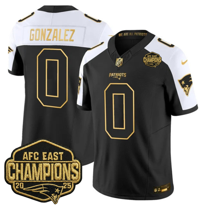 NE 2025 AFC East Champions Gold Vapor Limited Jersey - Stitched