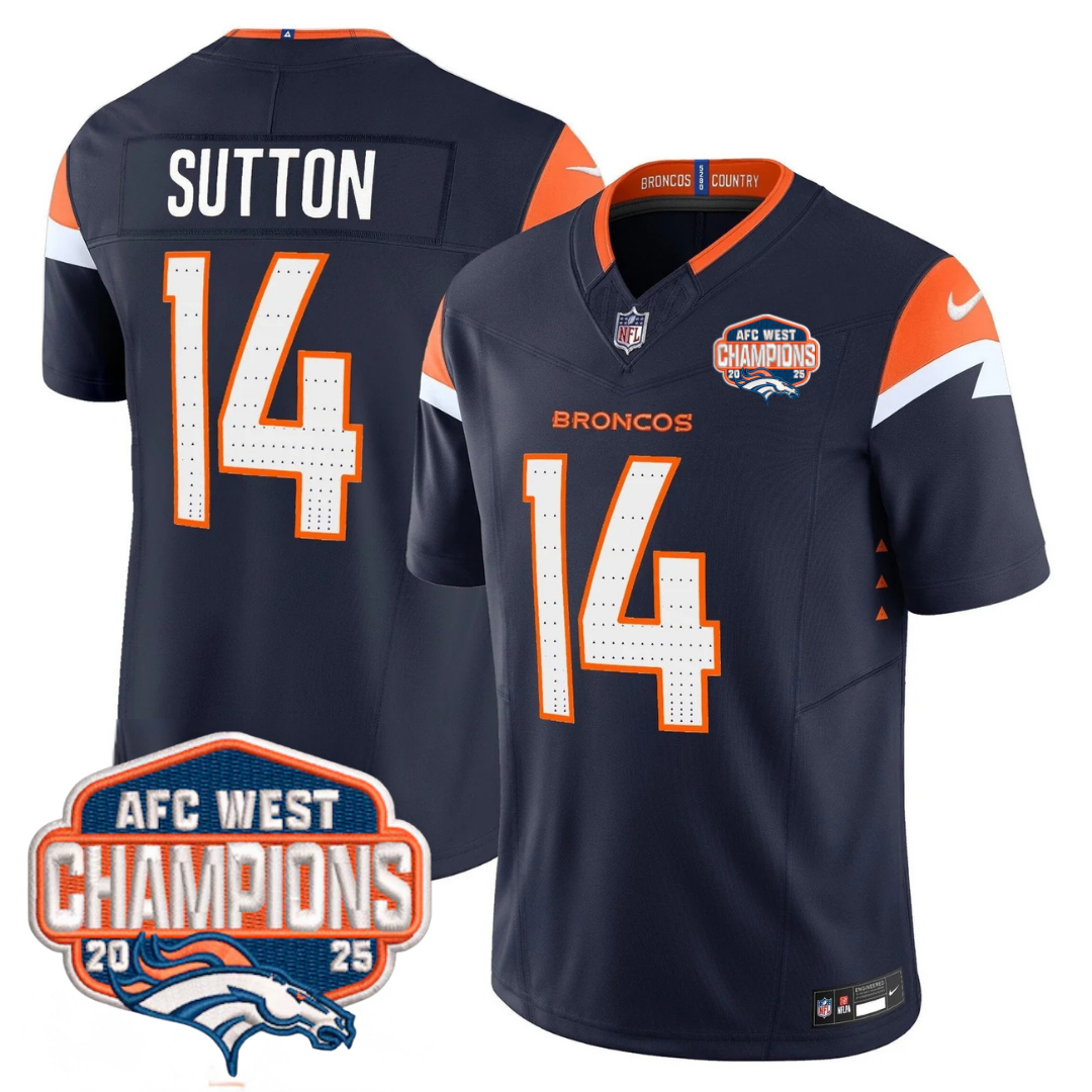 DEN AFC West Champions Patch Vapor Limited Jersey V2 - Stitched