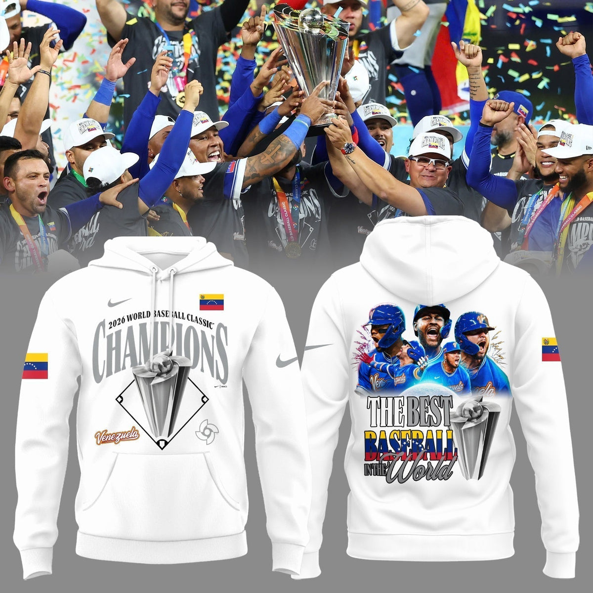 🏆️🏆️🏆 Venezuela Baseball World Baseball Classic Champions 2026 Hoodie
