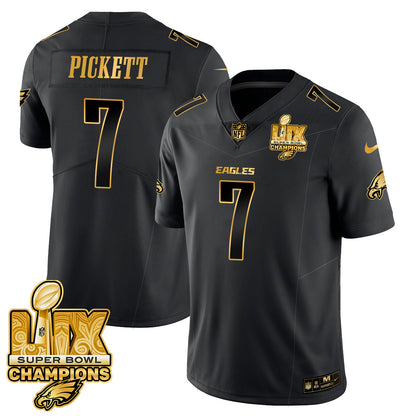 PHI Super Bowl LIX Champions Gold Trim Vapor Limited Jersey - Stitched