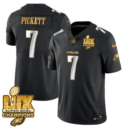 PHI Super Bowl LIX Champions Gold Trim Vapor Limited Jersey - Stitched