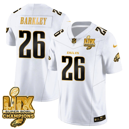 PHI Super Bowl LIX Champions Gold Trim Vapor Limited Jersey - Stitched